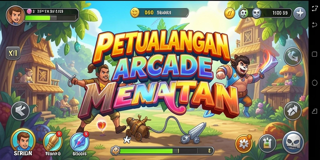 Tangkapan layar utama gameplay 47F memperlihatkan aksi seru di dunia Arcade.