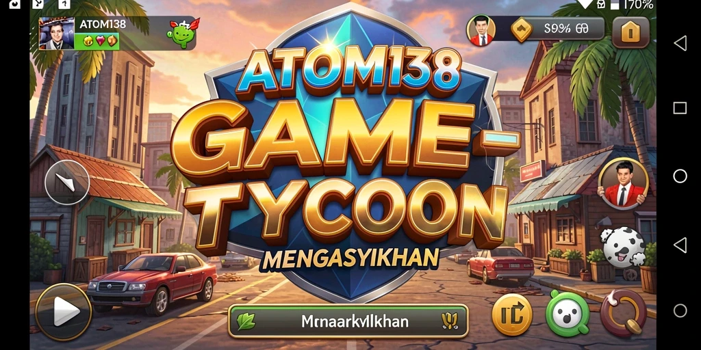 Tampilan gameplay ATOM138 yang penuh strategi Tycoon.