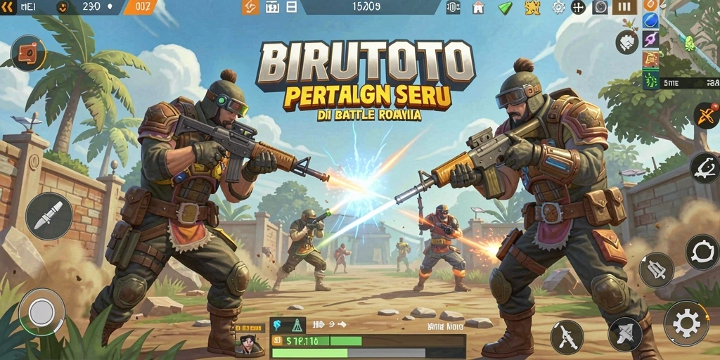 Tampilan pertarungan seru dalam gameplay BIRUTOTO yang mendebarkan.