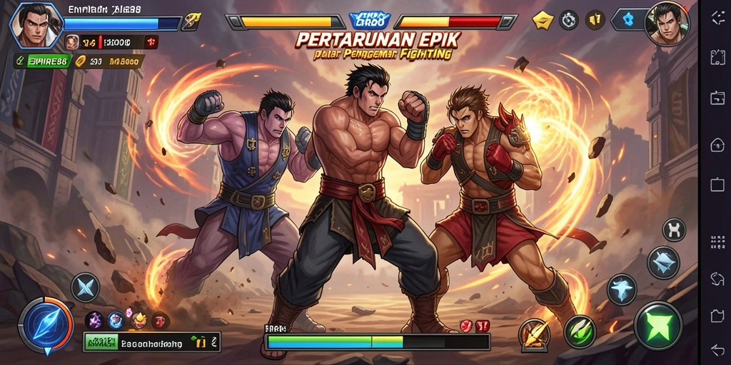 Screenshot gameplay EMPIRE88 menampilkan aksi pertarungan yang intens dan dinamis.