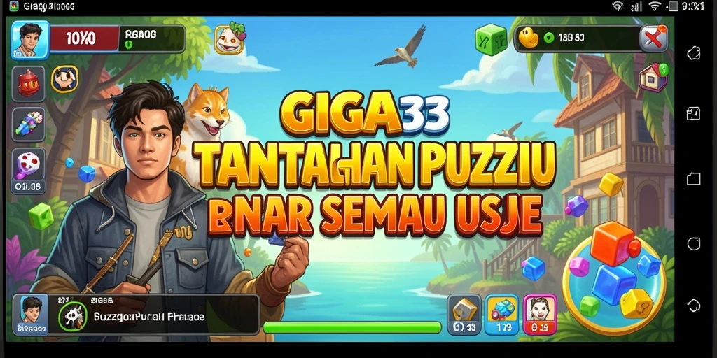 Screenshot GIGA33 yang menunjukkan gameplay seru dengan berbagai puzzle.