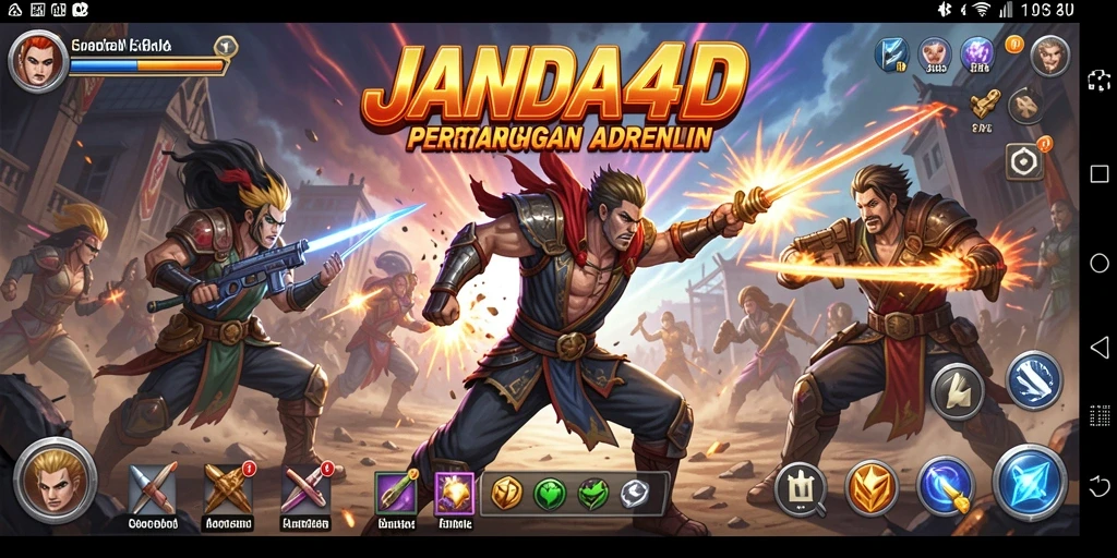 Tampilan aksi pertarungan seru dalam JANDA4D.