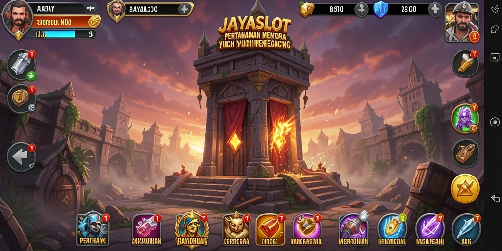 Tampilan gameplay menara pertahanan yang menegangkan di JAYASLOT.