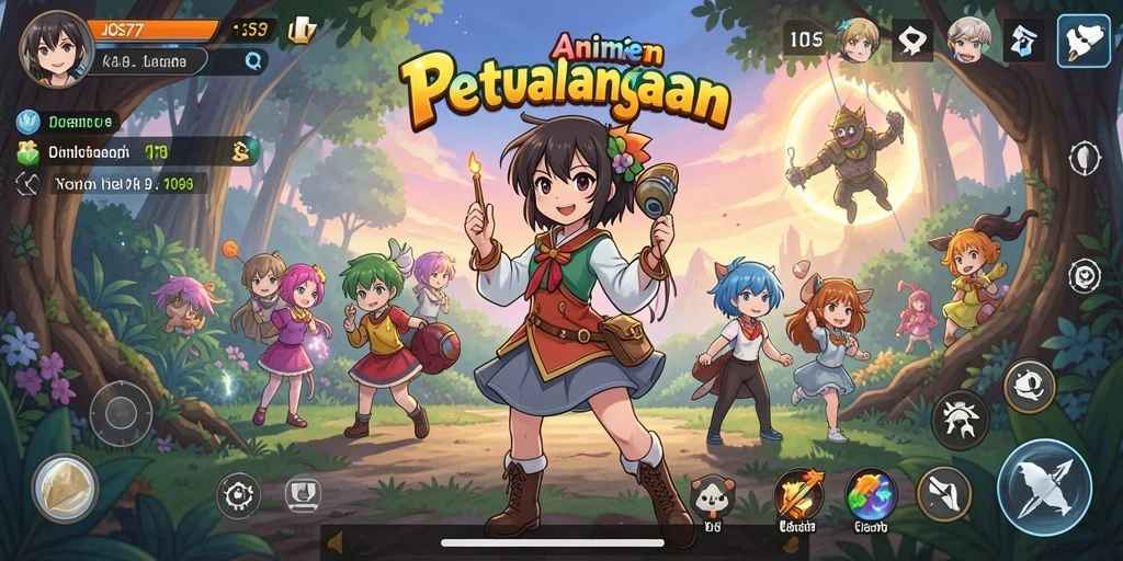 Tampilan gameplay JOS77 yang penuh aksi dalam dunia Anime.