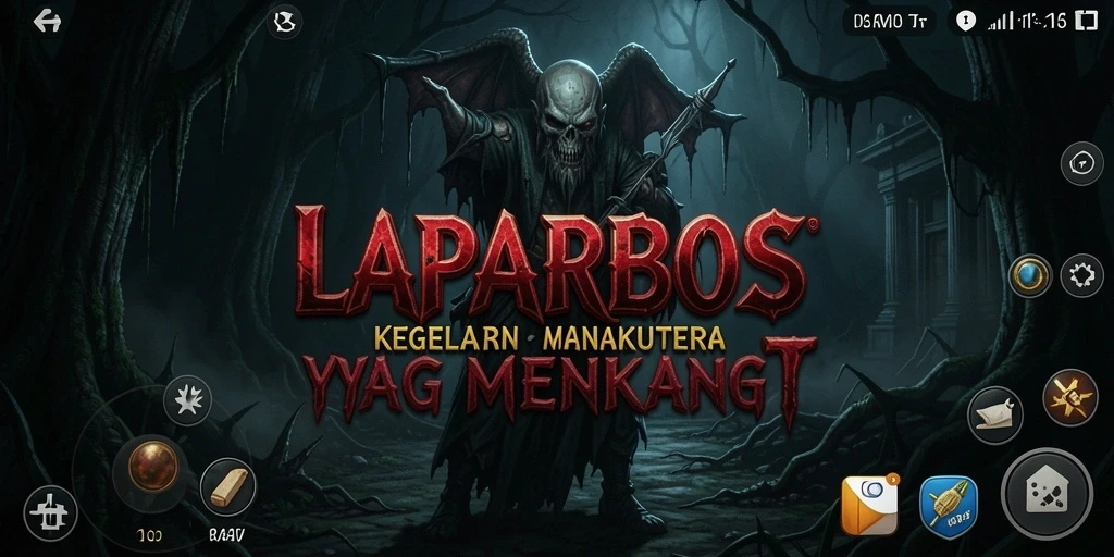 Screenshot LAPARBOS menampilkan suasana mencekam dalam permainan horor.