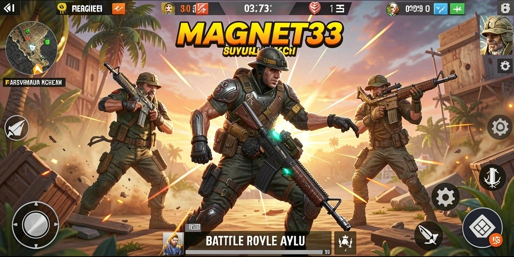 Screenshot MAGNET33 yang menampilkan pertarungan seru dalam Battle Royale.