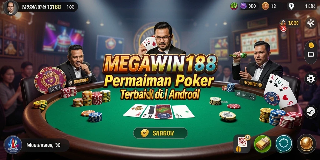 Tampilan utama gameplay MEGAWIN188 menunjukkan keseruan permainan Poker.
