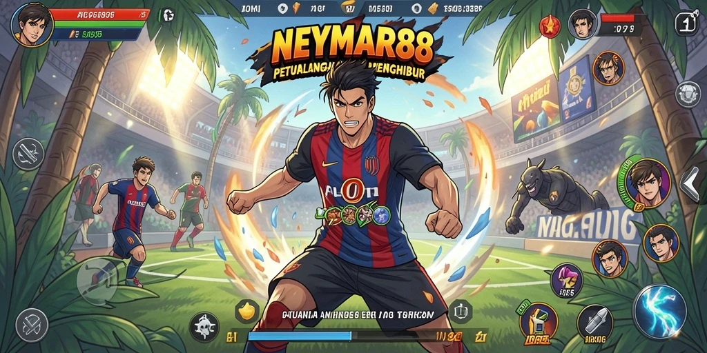 Tampilan dan aksi gameplay seru di dunia anime NEYMAR88.