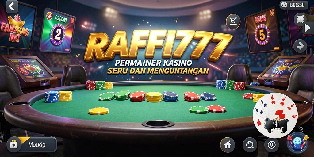 Tampilan gameplay seru dari RAFFI777 yang menampilkan berbagai permainan Kasino.