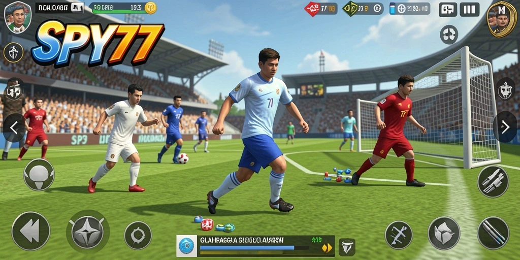 Tampilan gameplay seru dari SPY77 yang penuh aksi olahraga.