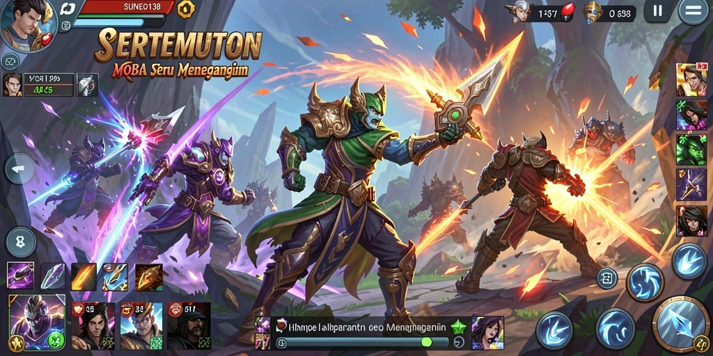 Tampilan gameplay SUNEO138 yang seru dan kompetitif di arena MOBA.