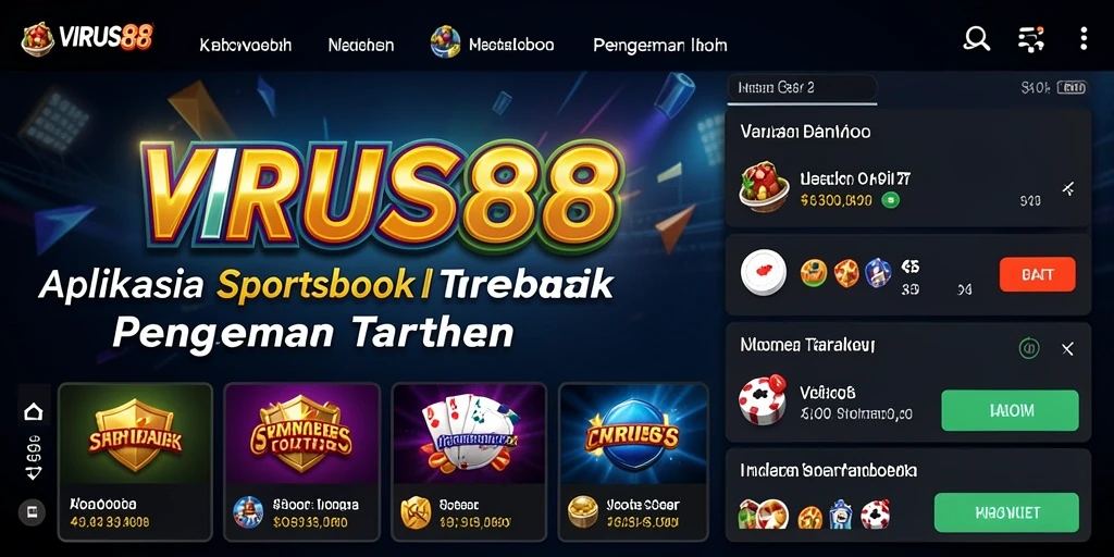 Tampilan gameplay Sportsbook pada aplikasi VIRUS88 yang menarik dan interaktif.