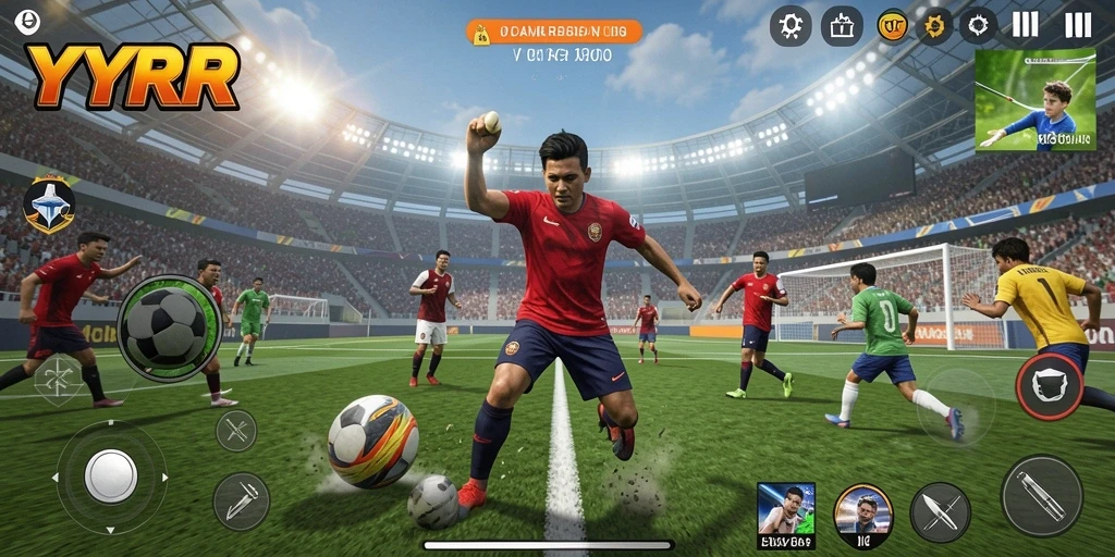 Tampilan gameplay YYRR yang penuh aksi dalam olahraga yang seru.